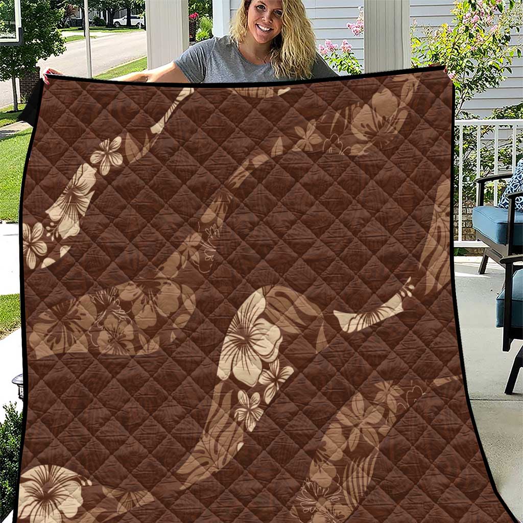 Aloha Hawaii Floral Tapa Quilt Patchwork Mocha LT7 Mocha - Polynesian Pride