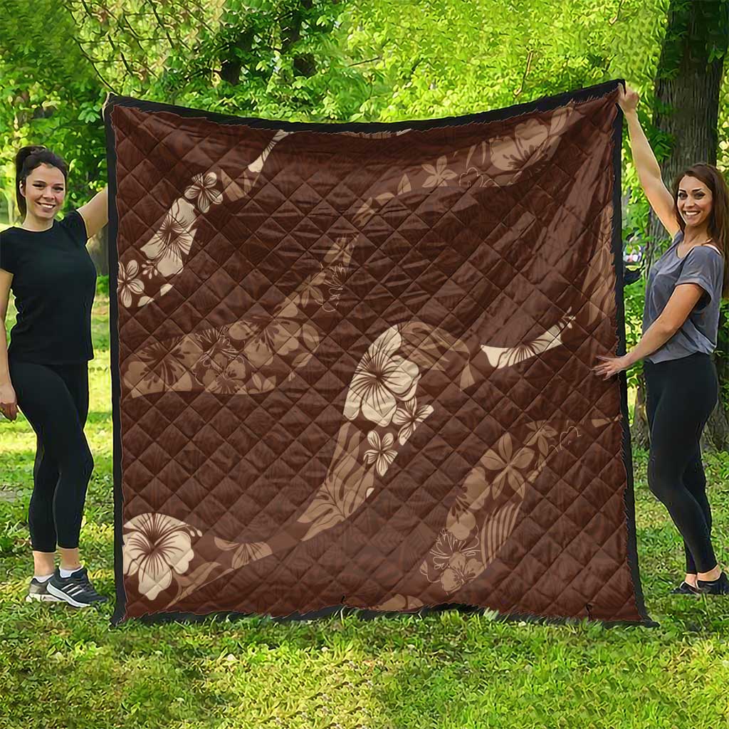 Aloha Hawaii Floral Tapa Quilt Patchwork Mocha LT7 - Polynesian Pride