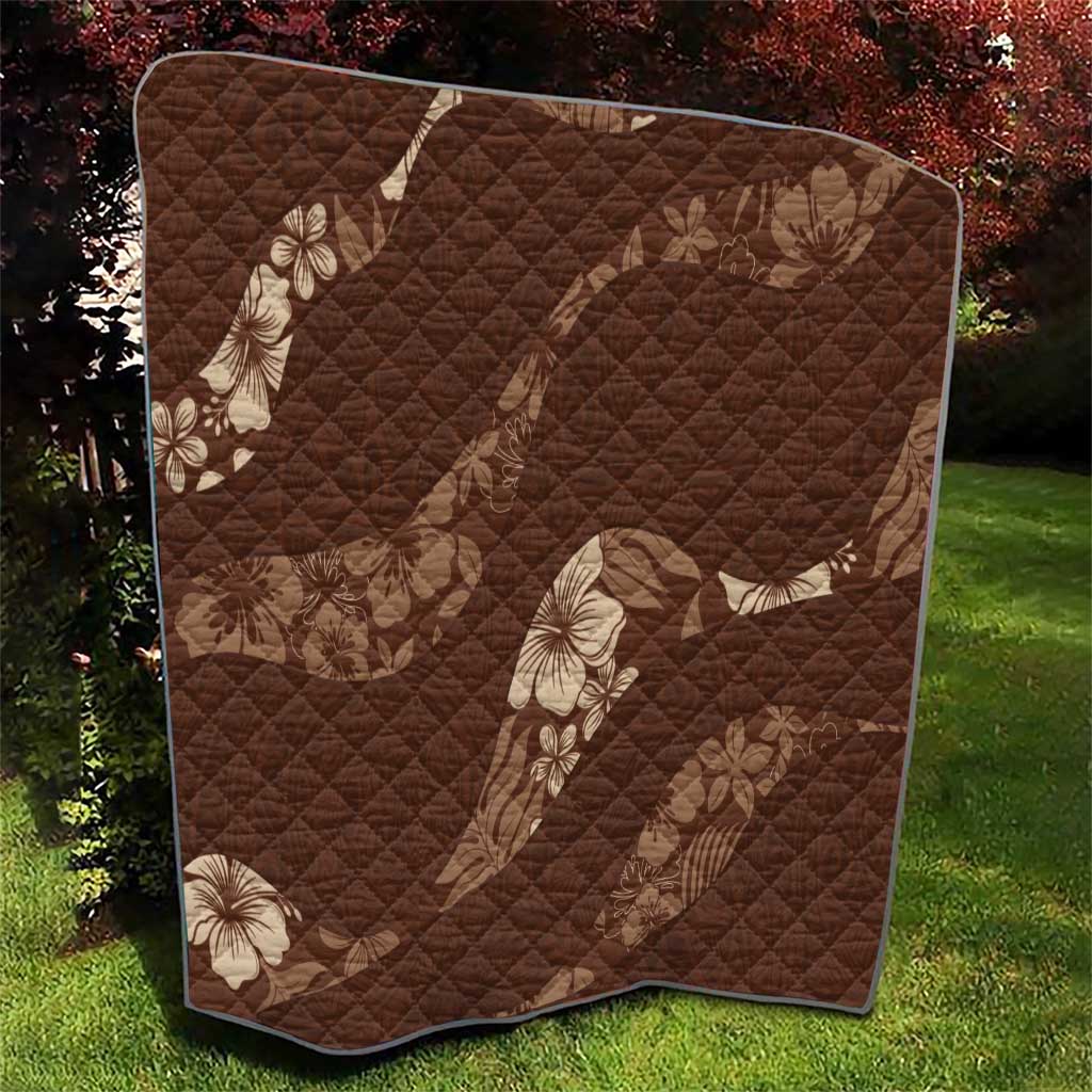 Aloha Hawaii Floral Tapa Quilt Patchwork Mocha LT7 - Polynesian Pride