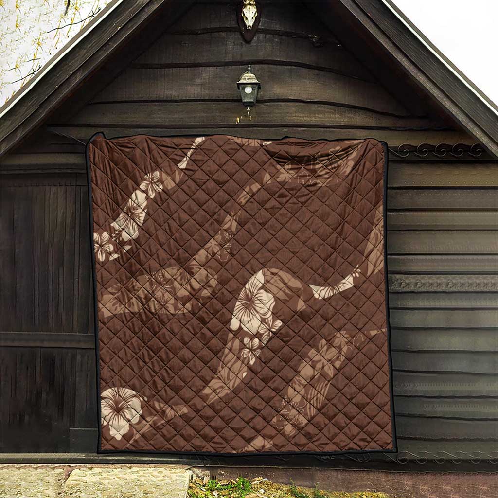 Aloha Hawaii Floral Tapa Quilt Patchwork Mocha LT7 - Polynesian Pride