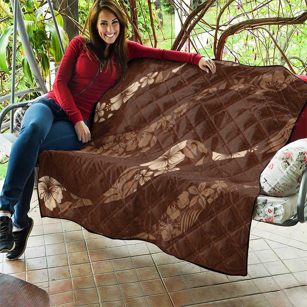 Aloha Hawaii Floral Tapa Quilt Patchwork Mocha LT7 - Polynesian Pride