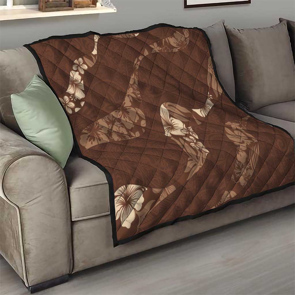 Aloha Hawaii Floral Tapa Quilt Patchwork Mocha LT7 - Polynesian Pride