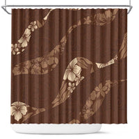 Aloha Hawaii Floral Tapa Shower Curtain Patchwork Mocha LT7 Mocha - Polynesian Pride