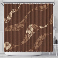 Aloha Hawaii Floral Tapa Shower Curtain Patchwork Mocha LT7 - Polynesian Pride