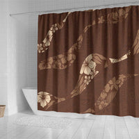Aloha Hawaii Floral Tapa Shower Curtain Patchwork Mocha LT7 - Polynesian Pride