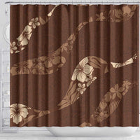 Aloha Hawaii Floral Tapa Shower Curtain Patchwork Mocha LT7 - Polynesian Pride