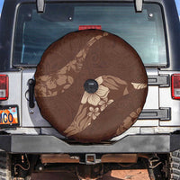 Aloha Hawaii Floral Tapa Spare Tire Cover Patchwork Mocha LT7 Mocha - Polynesian Pride