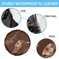 Aloha Hawaii Floral Tapa Spare Tire Cover Patchwork Mocha LT7 - Polynesian Pride
