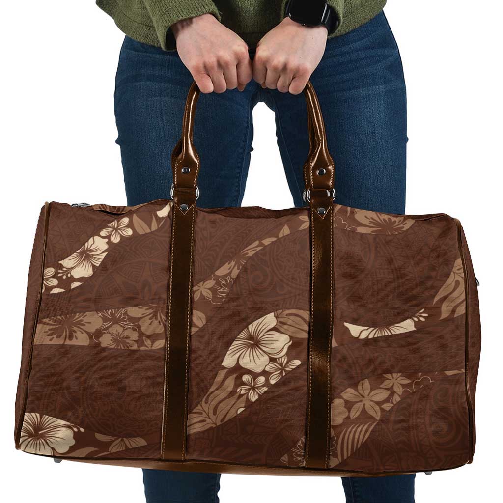 Aloha Hawaii Floral Tapa Travel Bag Patchwork Mocha LT7 Mocha - Polynesian Pride