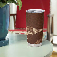 Aloha Hawaii Floral Tapa Tumbler Cup Patchwork Mocha LT7 - Polynesian Pride