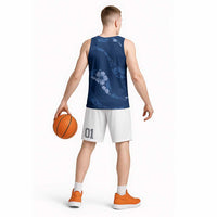 Aloha Hawaii Floral Tapa Basketball Jersey Patchwork Navy LT7 - Polynesian Pride