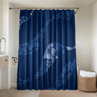 Aloha Hawaii Floral Tapa Bathroom Set Patchwork Navy LT7 Shower Curtain Only Navy - Polynesian Pride