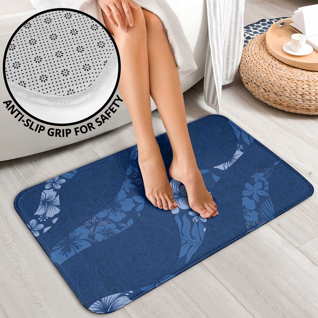 Aloha Hawaii Floral Tapa Bathroom Set Patchwork Navy LT7 - Polynesian Pride