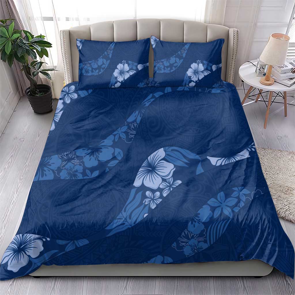 Aloha Hawaii Floral Tapa Bedding Set Patchwork Navy LT7 - Polynesian Pride