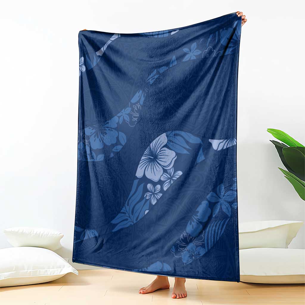Aloha Hawaii Floral Tapa Blanket Patchwork Navy LT7 - Polynesian Pride