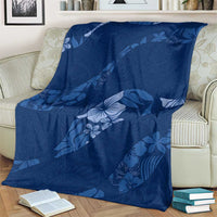 Aloha Hawaii Floral Tapa Blanket Patchwork Navy LT7 - Polynesian Pride