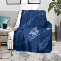 Aloha Hawaii Floral Tapa Blanket Patchwork Navy LT7 - Polynesian Pride