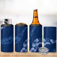 Aloha Hawaii Floral Tapa 4 in 1 Can Cooler Tumbler Patchwork Navy LT7 - Polynesian Pride