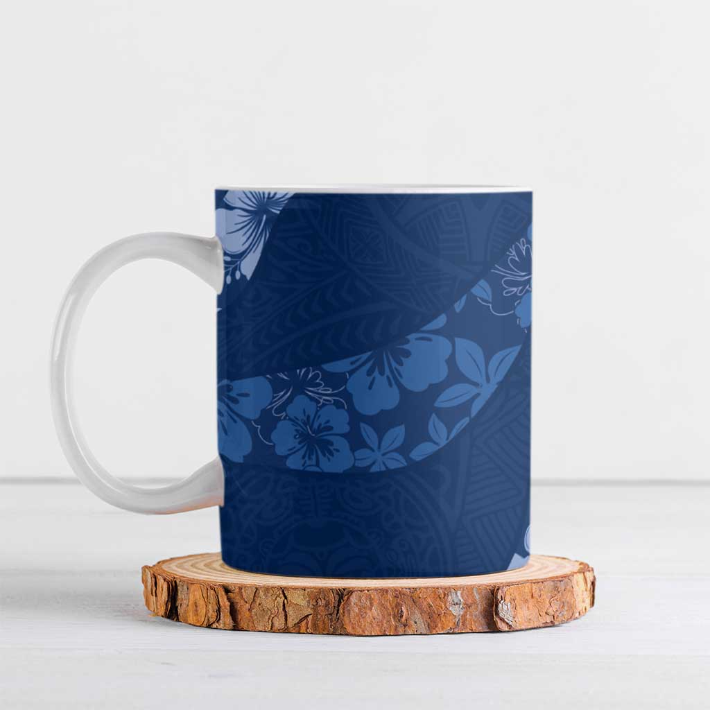 Aloha Hawaii Floral Tapa Ceramic Mug Patchwork Navy LT7 Navy - Polynesian Pride