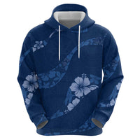 Aloha Hawaii Floral Tapa Hoodie Patchwork Navy LT7 - Polynesian Pride