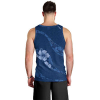 Aloha Hawaii Floral Tapa Men Tank Top Patchwork Navy LT7 - Polynesian Pride