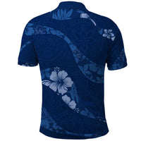 Aloha Hawaii Floral Tapa Polo Shirt - Patchwork Navy LT7 - Polynesian Pride