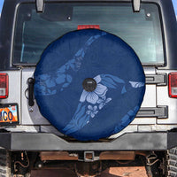 Aloha Hawaii Floral Tapa Spare Tire Cover Patchwork Navy LT7 Navy - Polynesian Pride