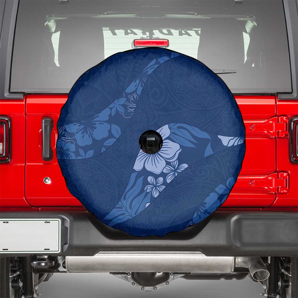 Aloha Hawaii Floral Tapa Spare Tire Cover Patchwork Navy LT7 - Polynesian Pride
