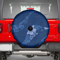 Aloha Hawaii Floral Tapa Spare Tire Cover Patchwork Navy LT7 - Polynesian Pride