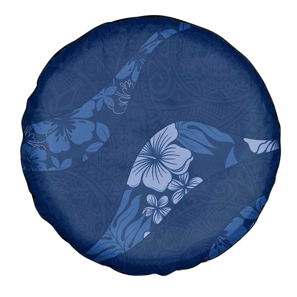 Aloha Hawaii Floral Tapa Spare Tire Cover Patchwork Navy LT7 - Polynesian Pride