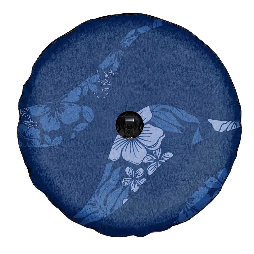 Aloha Hawaii Floral Tapa Spare Tire Cover Patchwork Navy LT7 - Polynesian Pride
