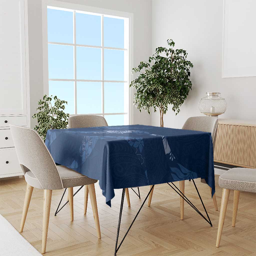 Aloha Hawaii Floral Tapa Tablecloth Patchwork Navy LT7 - Polynesian Pride