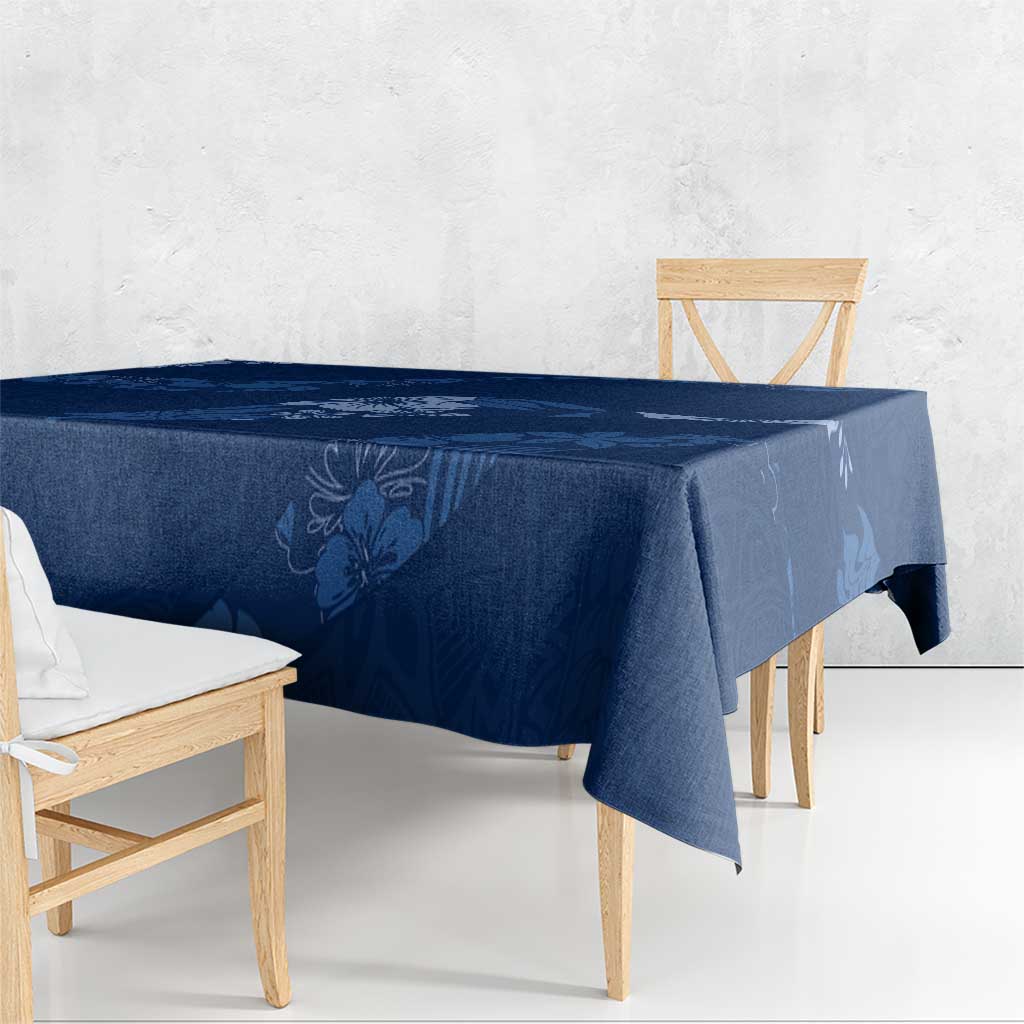 Aloha Hawaii Floral Tapa Tablecloth Patchwork Navy LT7 - Polynesian Pride