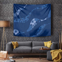 Aloha Hawaii Floral Tapa Tapestry Patchwork Navy LT7 Navy - Polynesian Pride