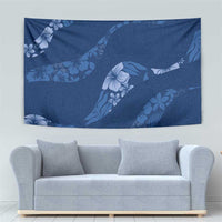 Aloha Hawaii Floral Tapa Tapestry Patchwork Navy LT7 - Polynesian Pride
