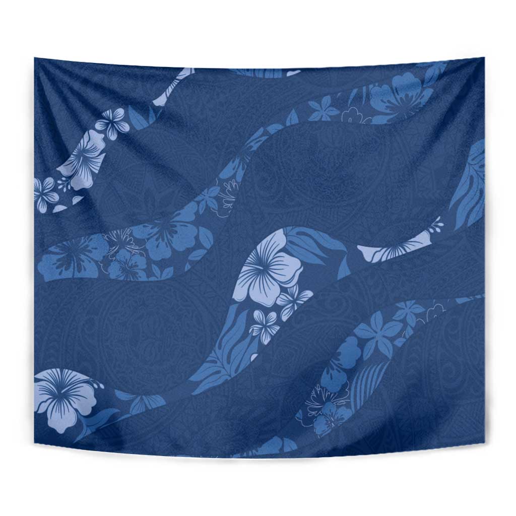 Aloha Hawaii Floral Tapa Tapestry Patchwork Navy LT7 - Polynesian Pride