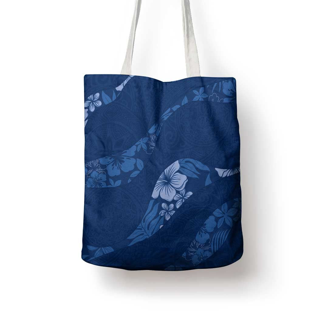 Aloha Hawaii Floral Tapa Tote Bag Patchwork Navy LT7 - Polynesian Pride