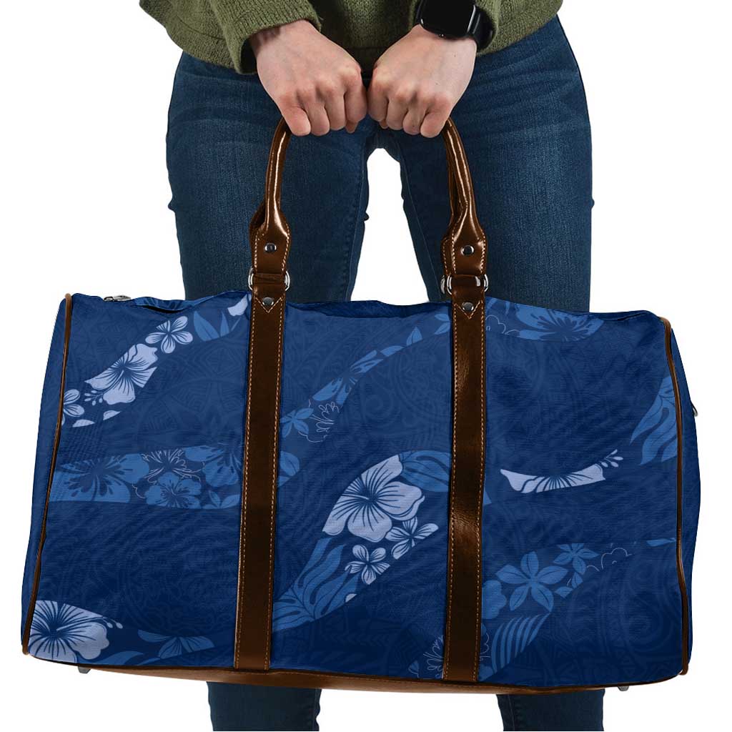 Aloha Hawaii Floral Tapa Travel Bag Patchwork Navy LT7 Navy - Polynesian Pride