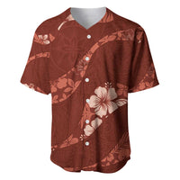 Aloha Hawaii Floral Tapa Baseball Jersey Patchwork Crimson LT7 Crimson - Polynesian Pride