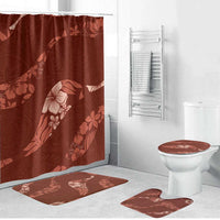 Aloha Hawaii Floral Tapa Bathroom Set Patchwork Crimson LT7 Bathroom Set (4 pcs) Crimson - Polynesian Pride