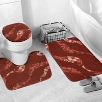 Aloha Hawaii Floral Tapa Bathroom Set Patchwork Crimson LT7 Mat Set Only (3 pcs) One Size Crimson - Polynesian Pride