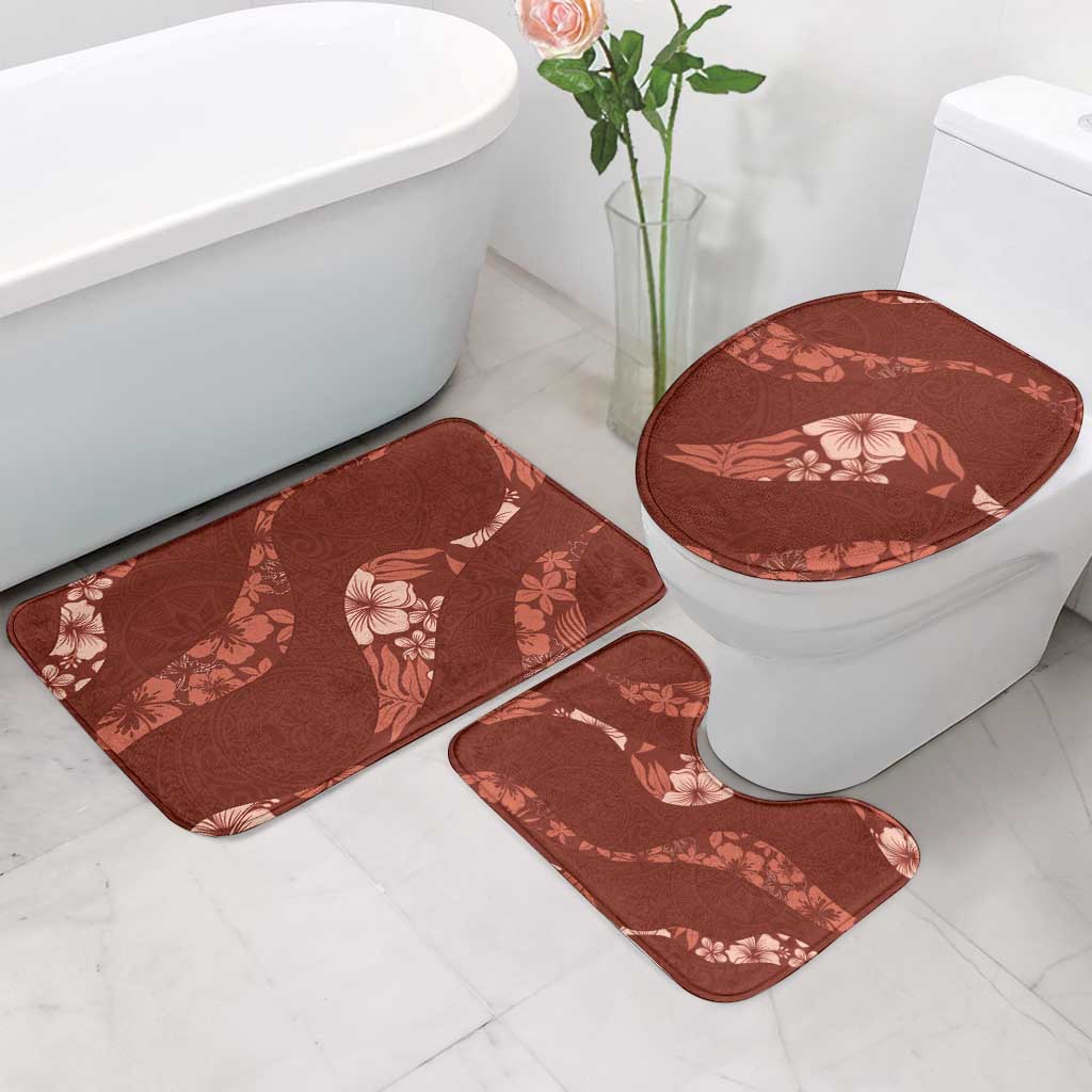 Aloha Hawaii Floral Tapa Bathroom Set Patchwork Crimson LT7 - Polynesian Pride