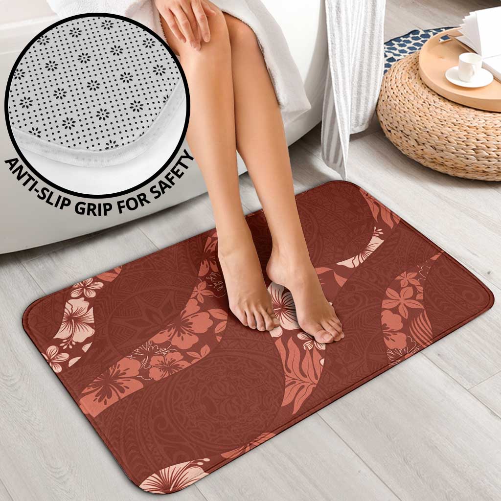 Aloha Hawaii Floral Tapa Bathroom Set Patchwork Crimson LT7 - Polynesian Pride