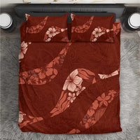 Aloha Hawaii Floral Tapa Bedding Set Patchwork Crimson LT7 Crimson - Polynesian Pride