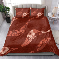 Aloha Hawaii Floral Tapa Bedding Set Patchwork Crimson LT7 - Polynesian Pride