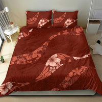 Aloha Hawaii Floral Tapa Bedding Set Patchwork Crimson LT7 - Polynesian Pride