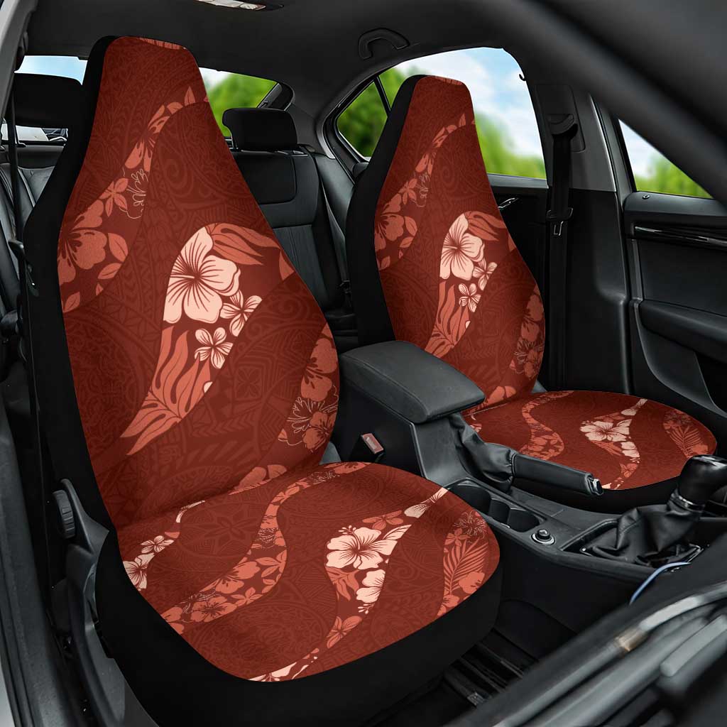 Aloha Hawaii Floral Tapa Car Seat Cover Patchwork Crimson LT7 One Size Crimson - Polynesian Pride