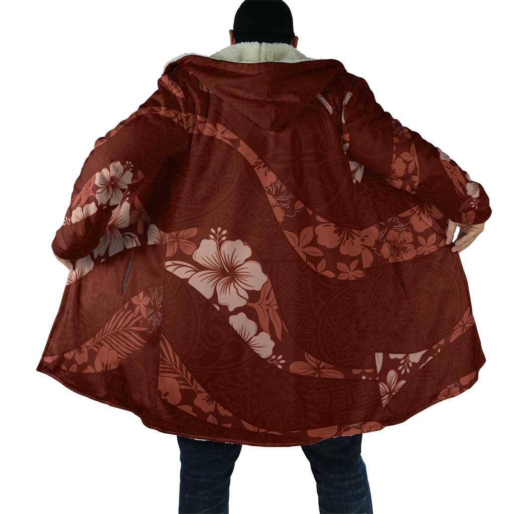 Aloha Hawaii Floral Tapa Cloak Patchwork Crimson LT7 - Polynesian Pride