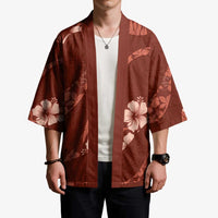Aloha Hawaii Floral Tapa Kimono Patchwork Crimson LT7 - Polynesian Pride
