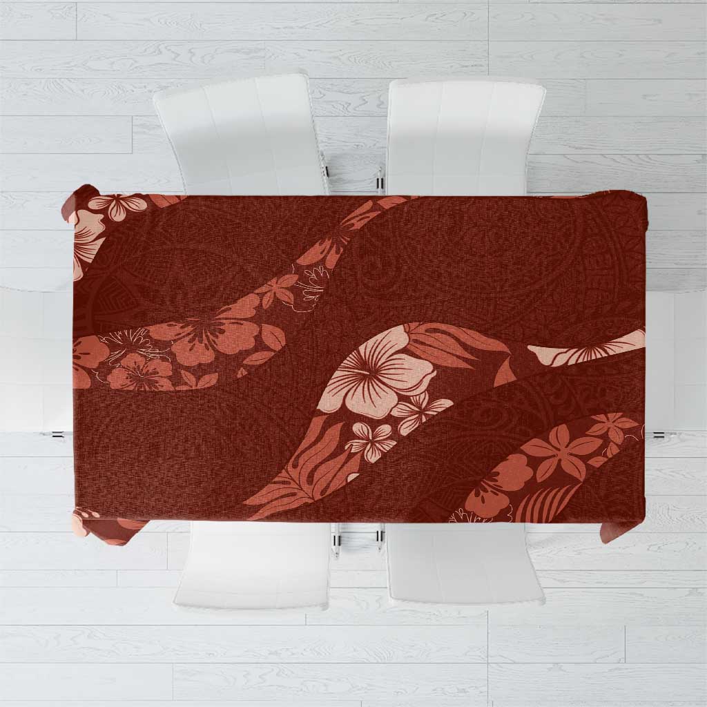 Aloha Hawaii Floral Tapa Tablecloth Patchwork Crimson LT7 Crimson - Polynesian Pride